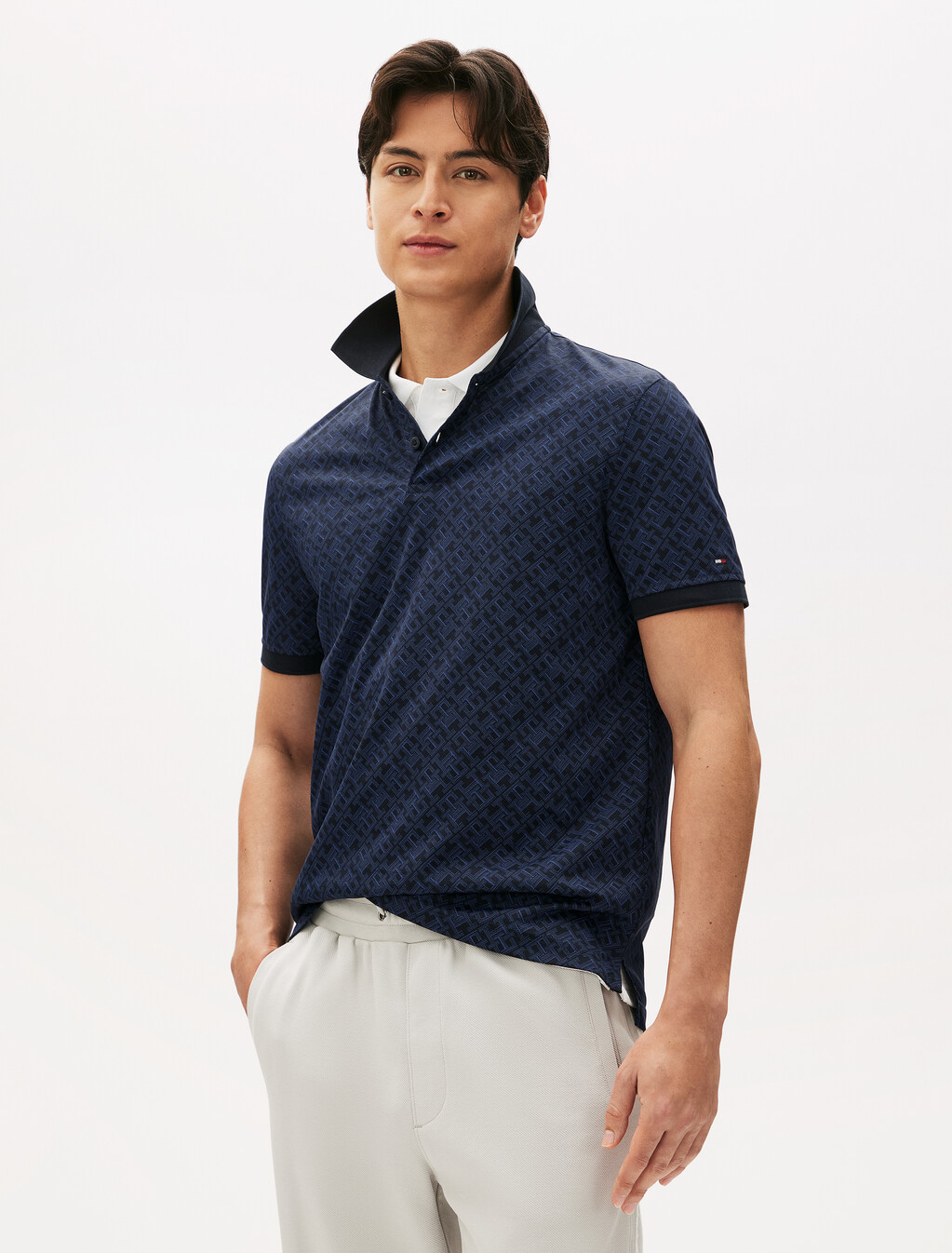 Monogram 標準版型 Polo 衫, Aop Desert Sky, hi-res