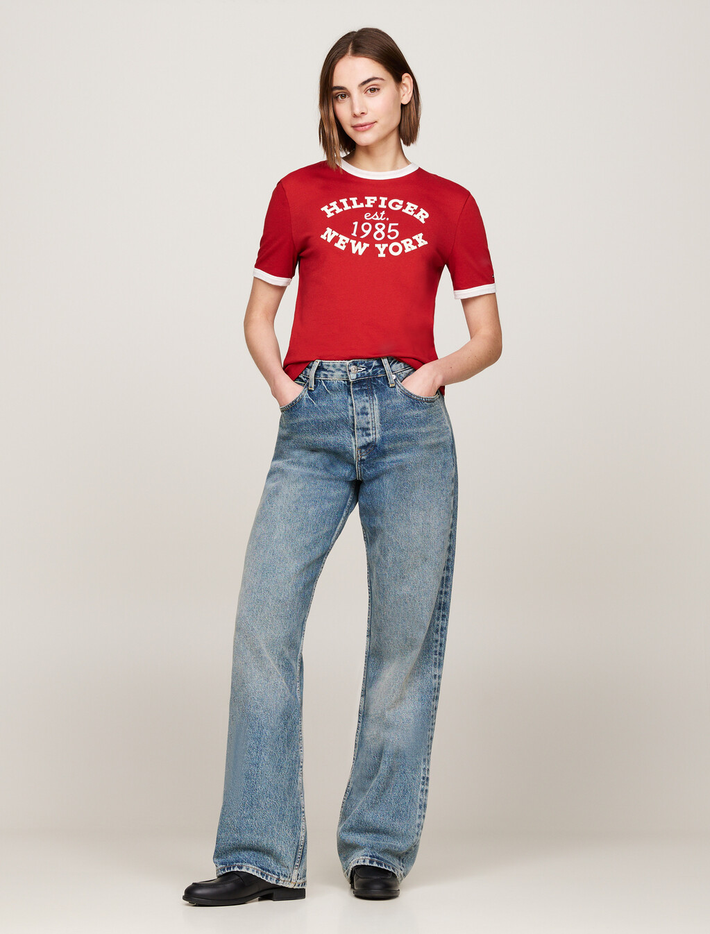Varsity Logo Contrast Trim T-Shirt, Dark Magma, hi-res