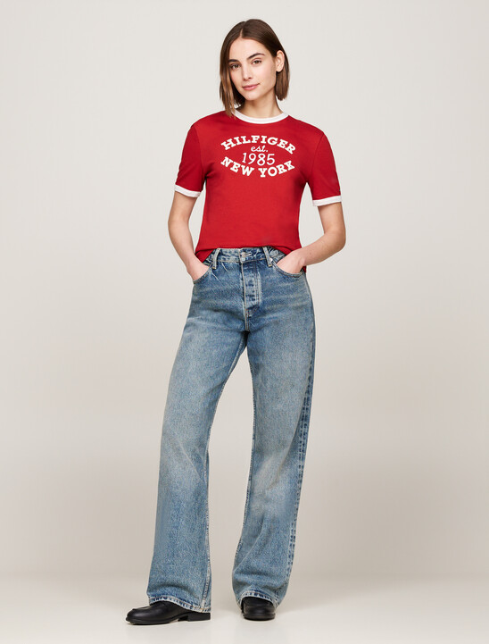 Varsity Logo Contrast Trim T-Shirt