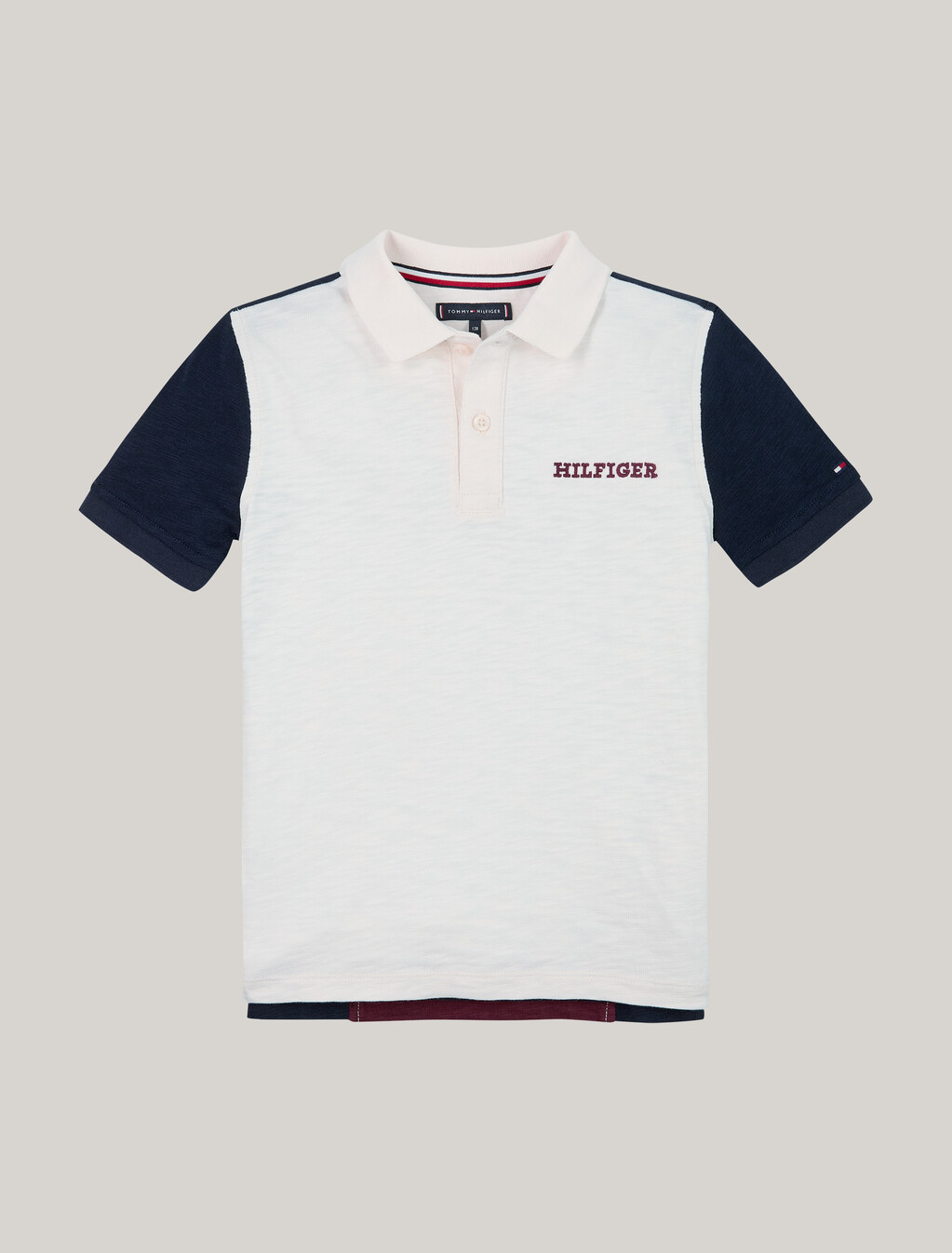 Hilfiger Monotype 拼色標準版型 Polo 衫, Ancient White / Red / Blue, hi-res