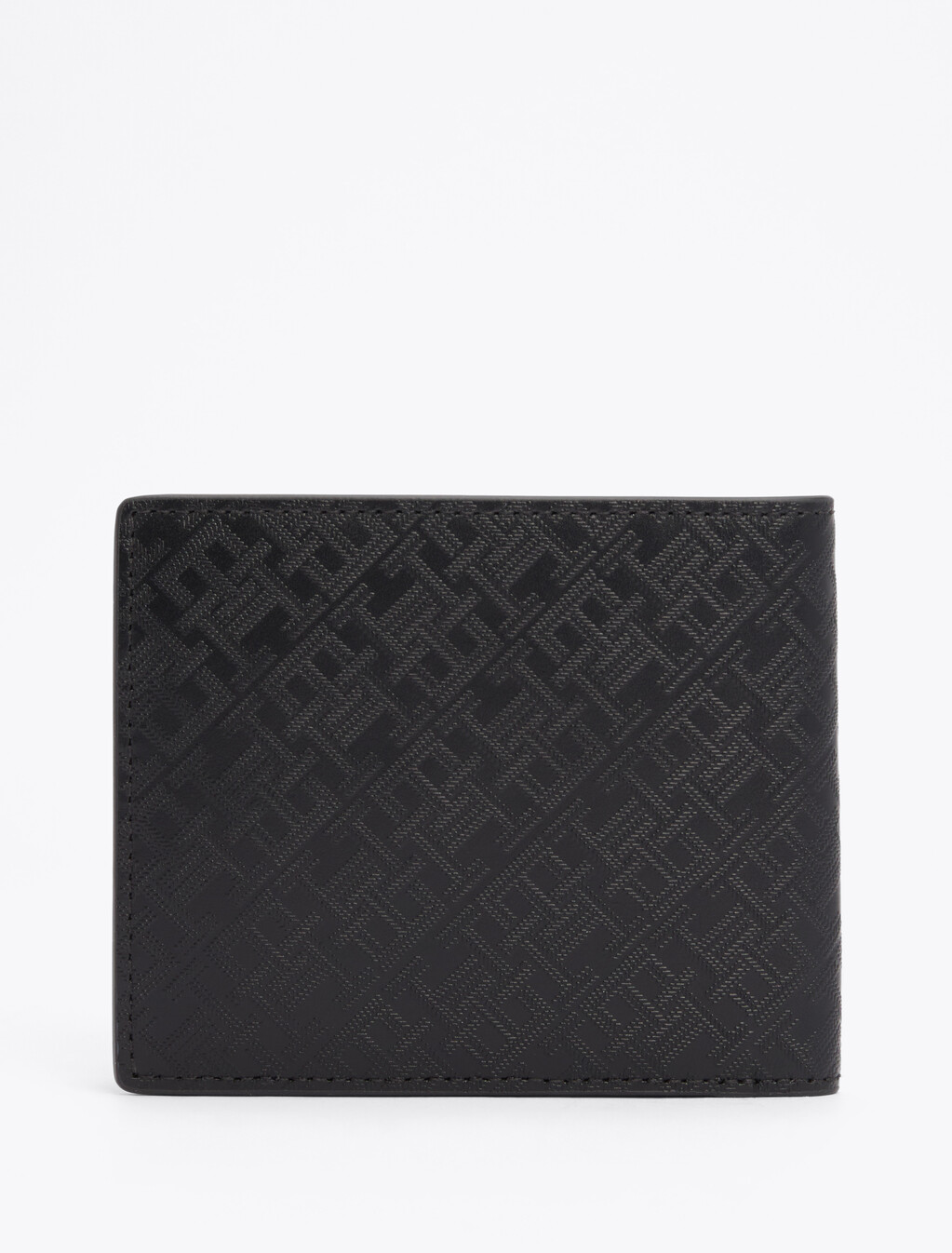 TH Monogram零錢口袋皮革對摺式銀包, Black, hi-res