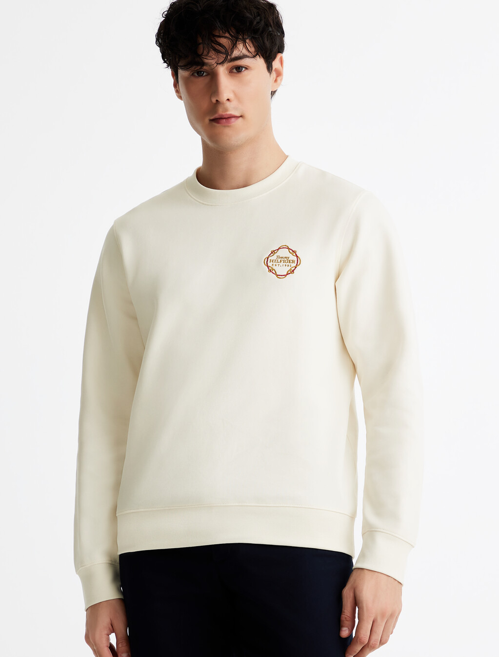 Rope Logo Interlock Sweatshirt, Ivory Petal, hi-res