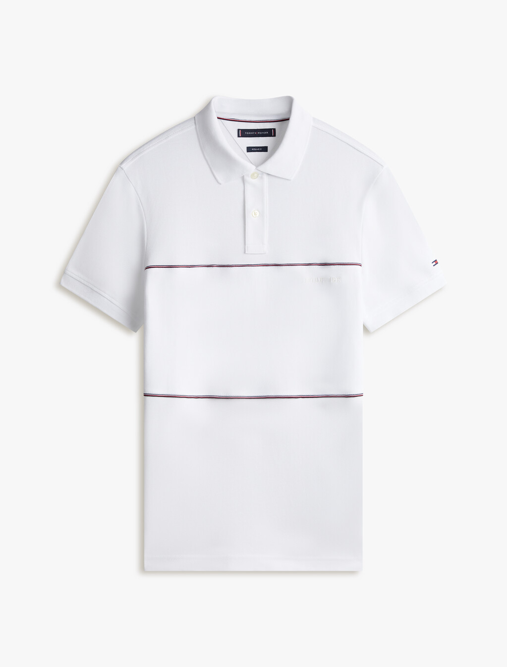 Global Stripe 條紋拼色 Polo 衫, White, hi-res
