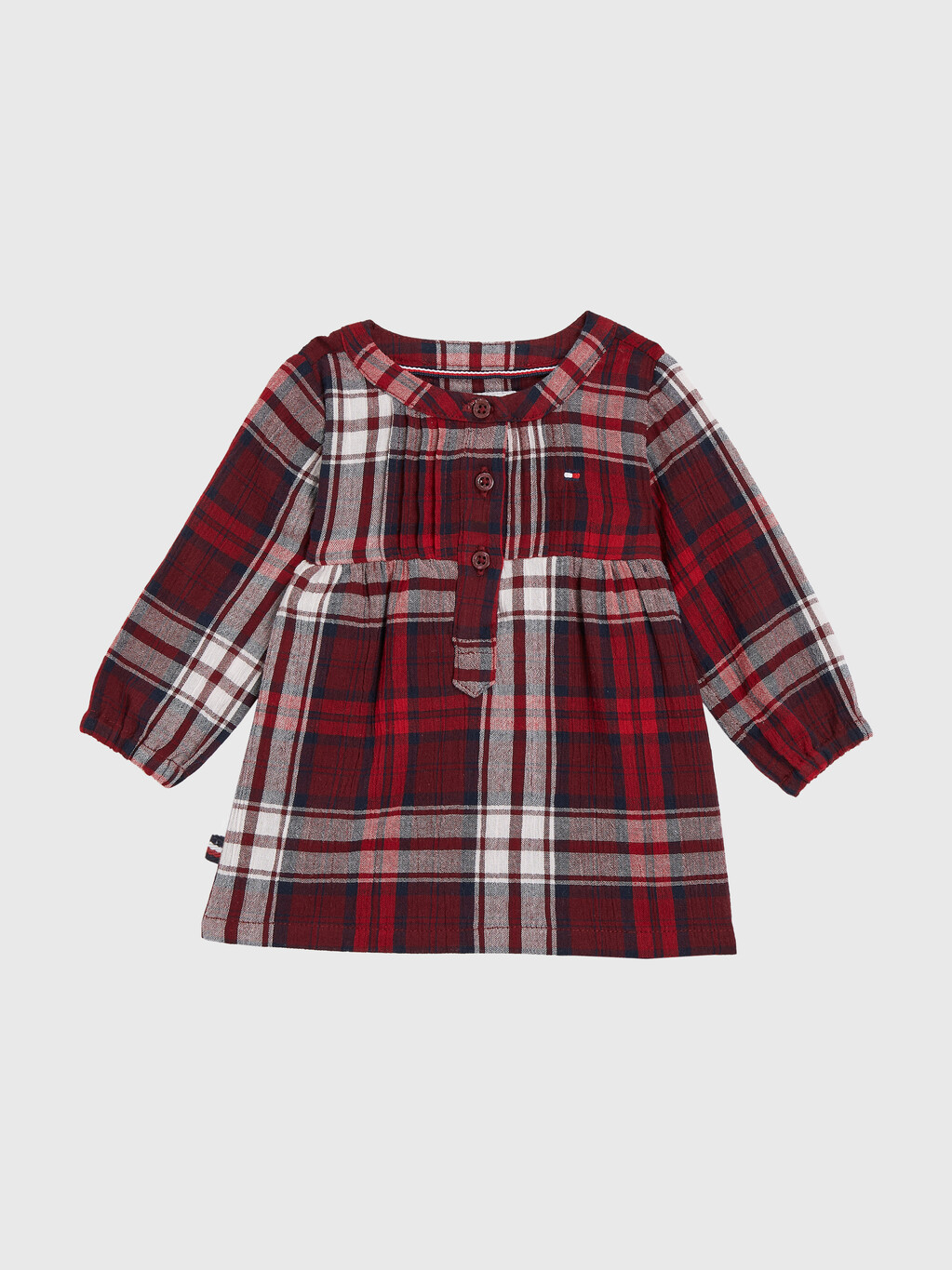 Baby Tommy Tartan Check Long Sleeve Dress, Multi Check, hi-res