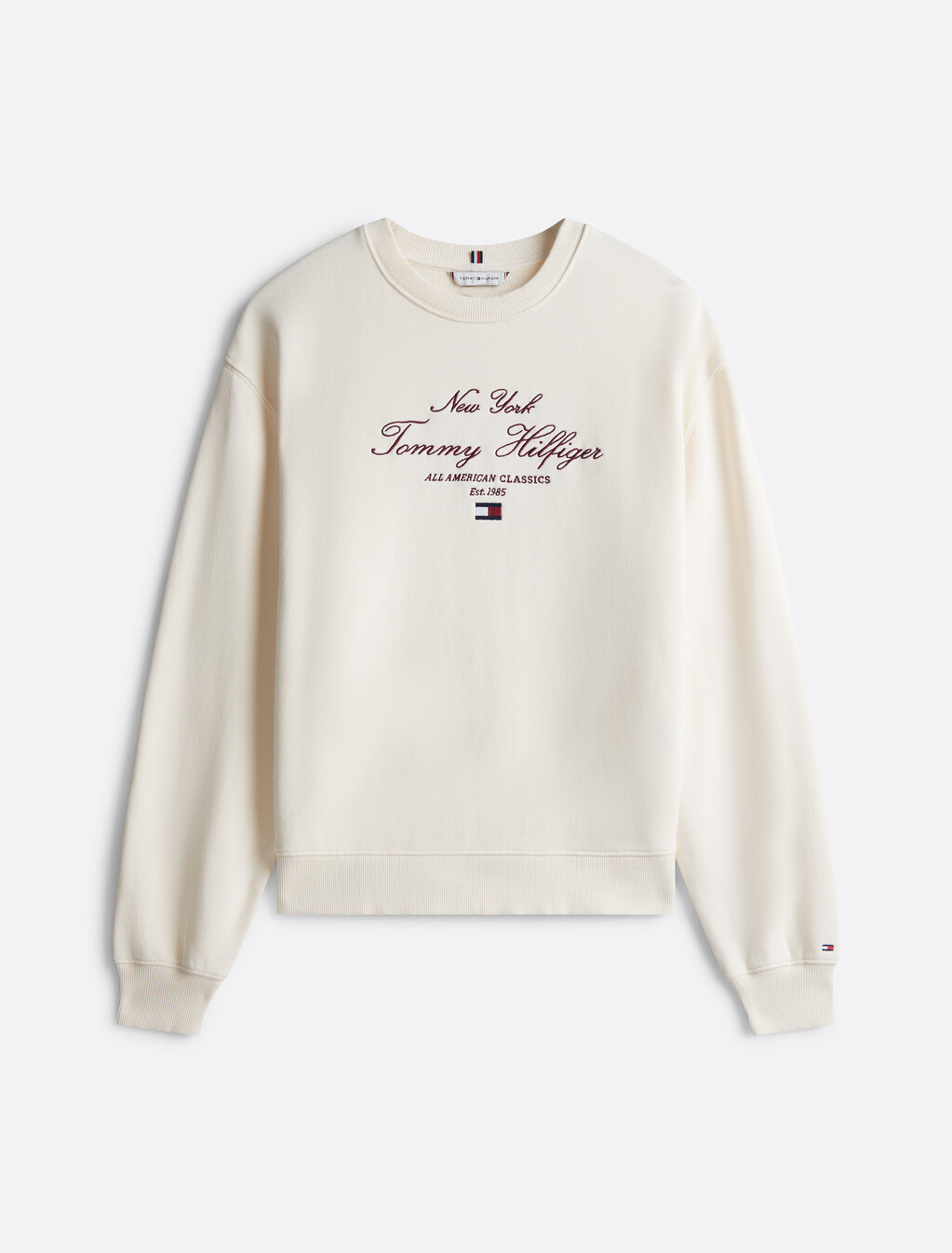 Script Logo Embroidery Sweatshirt, Ivory Petal, hi-res