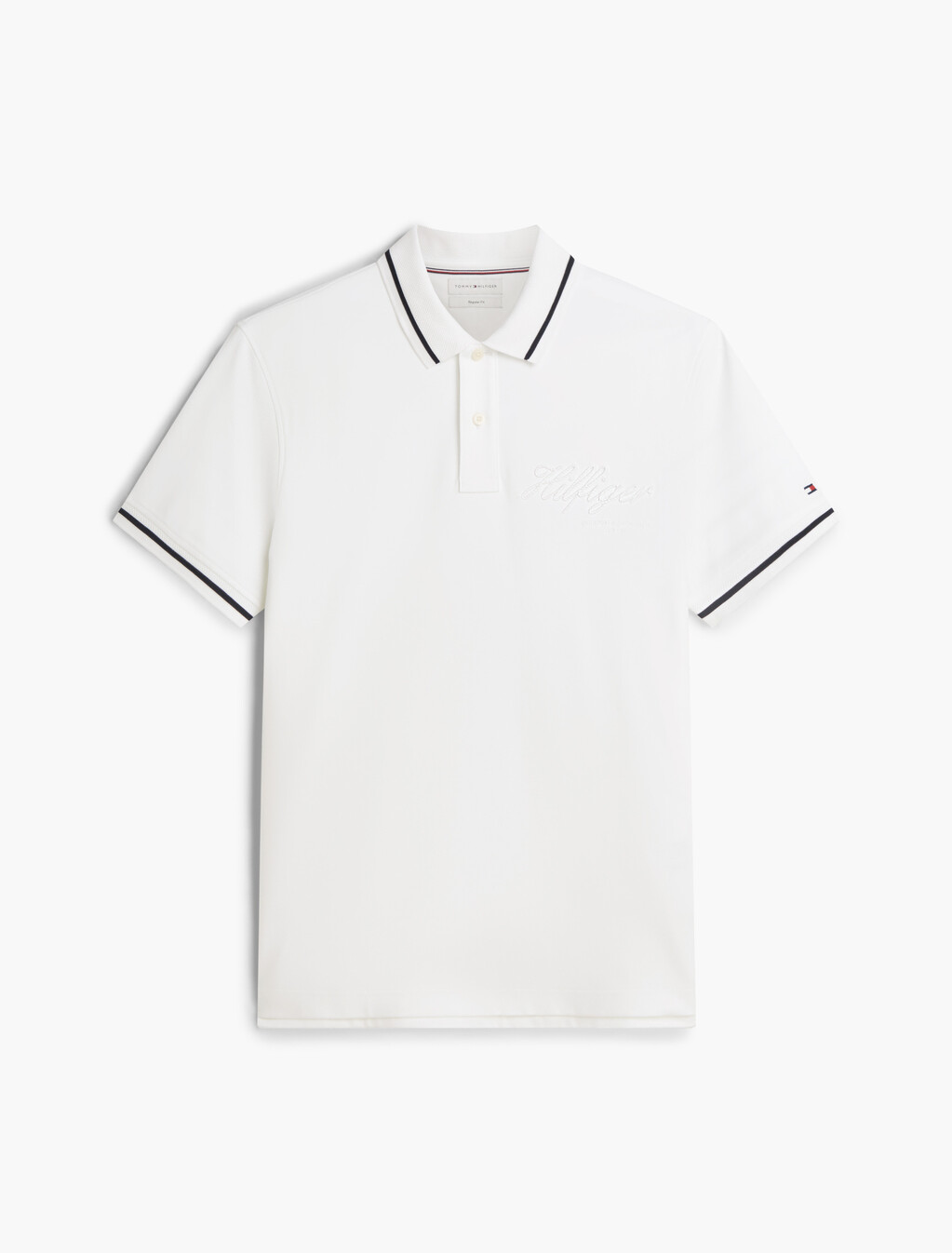 Regular Fit Tipped Polo Shirt, White, hi-res