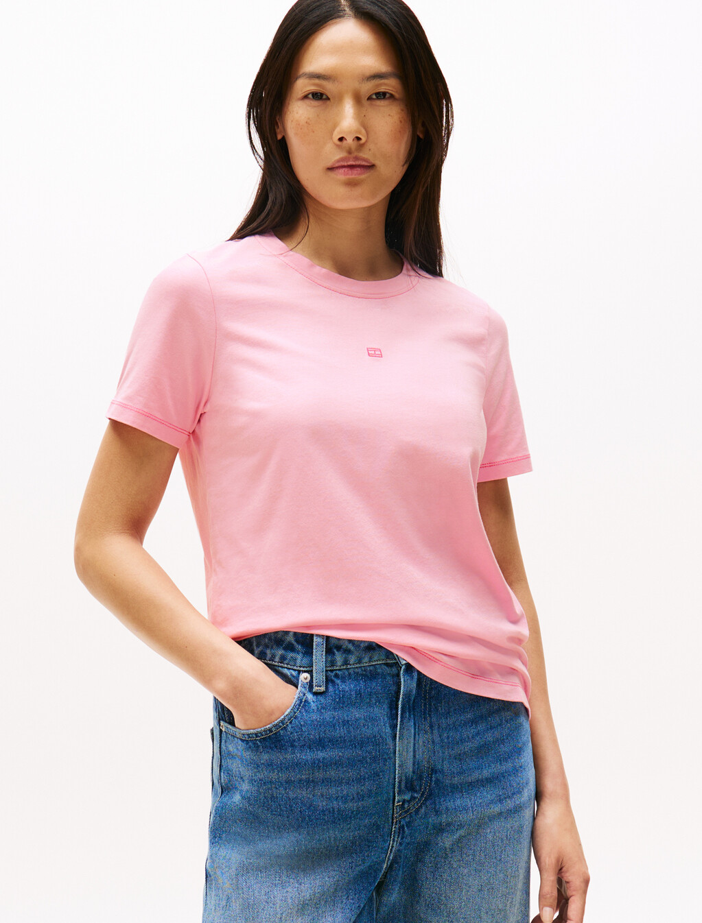 同色調旗幟圓領 T 恤, Classic Pink, hi-res