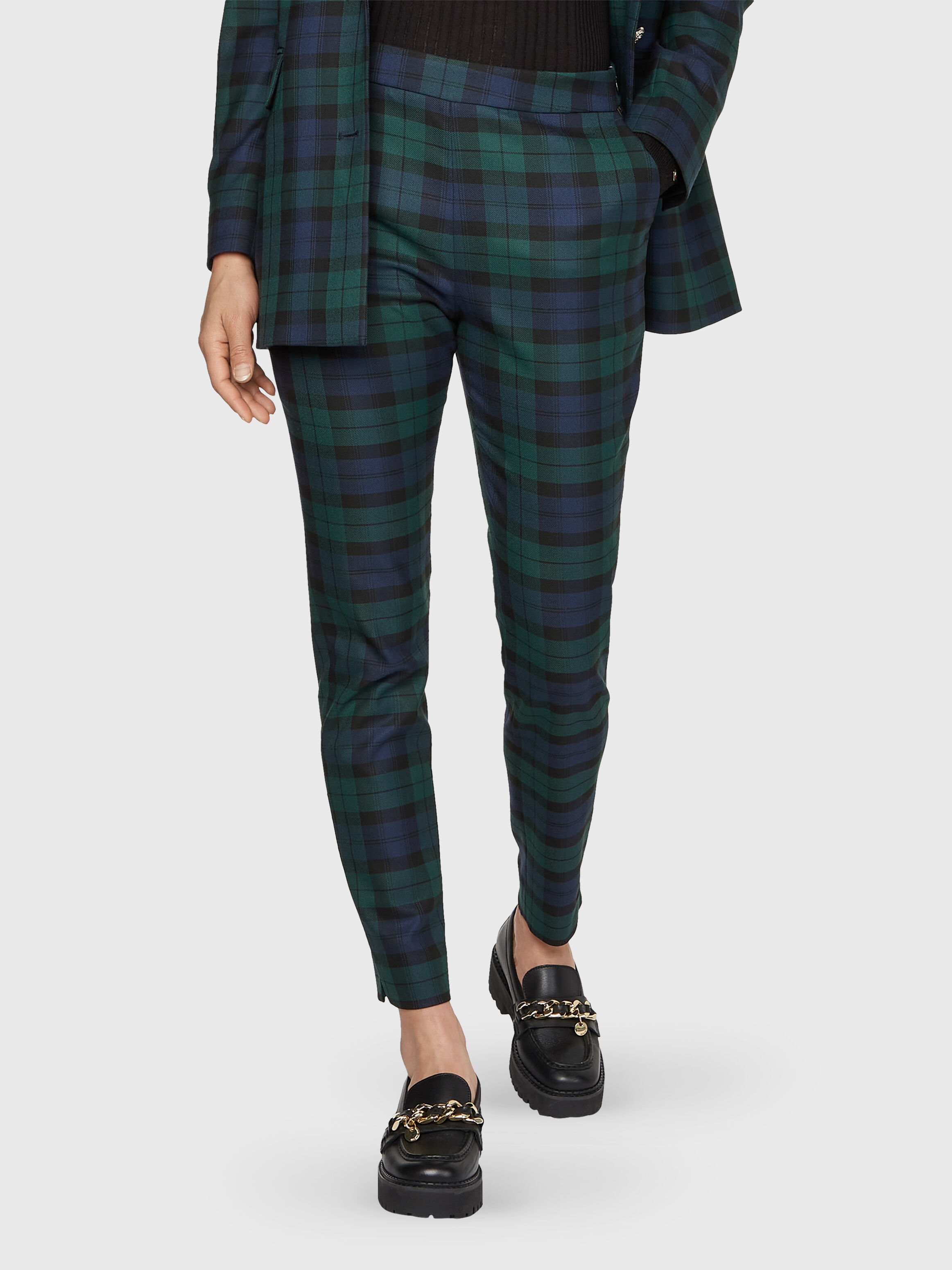 Mens slim fit on sale tartan trousers