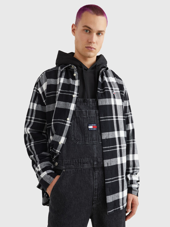 Tommy Tartan Oversized Twill Shirt