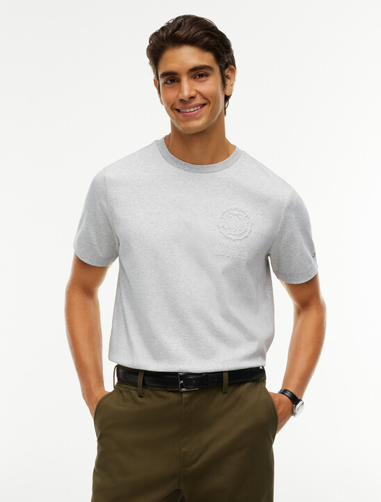 Embossed Logo Interlock Knit T-Shirt