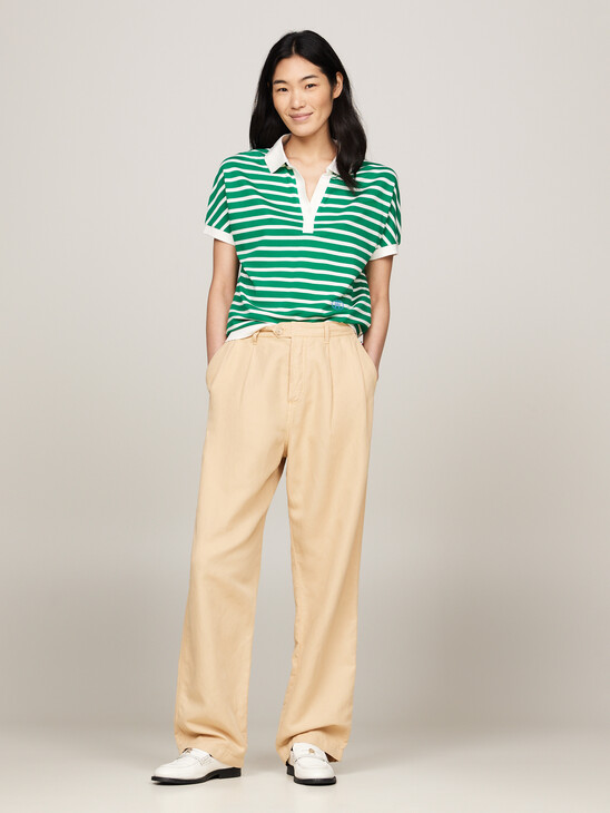 Relaxed Lyocell Stripe Polo