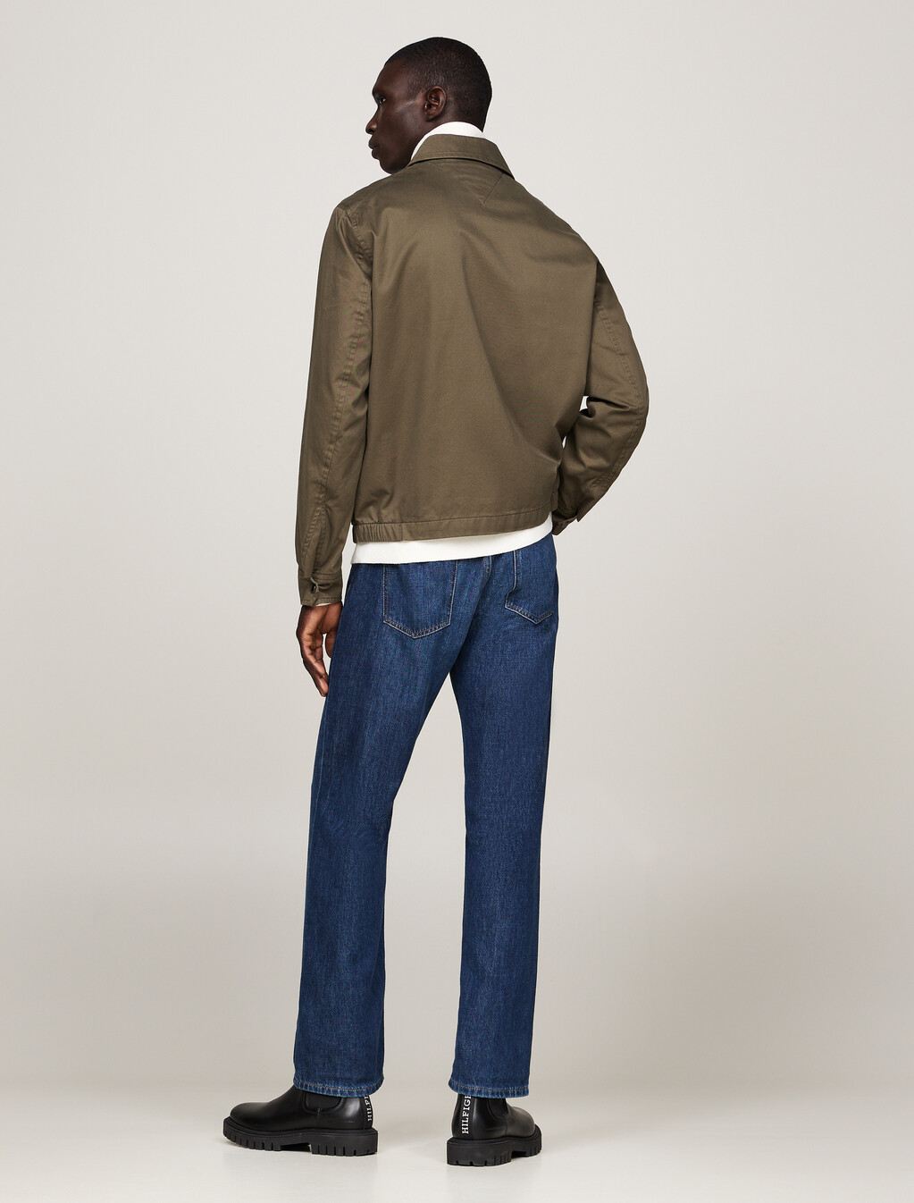 Flag Embroidery Cotton Ivy Jacket, Army Green, hi-res