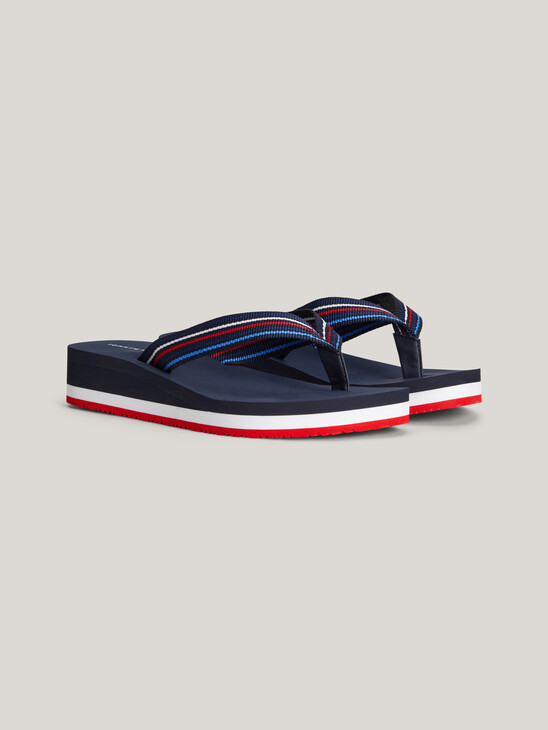 Stripe Wedge Beach Sandals