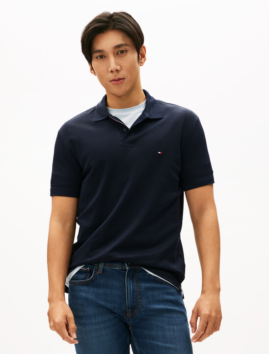 Texture Placket Polo Shirt