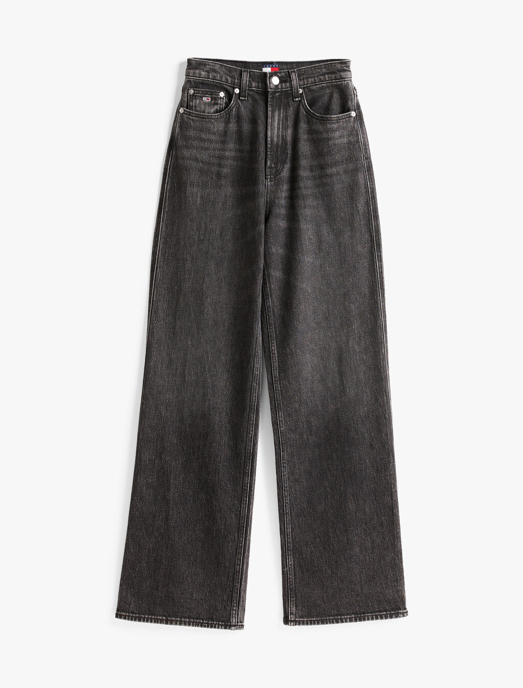 High Rise Wide Leg Black Jeans, Denim Washed Black, hi-res