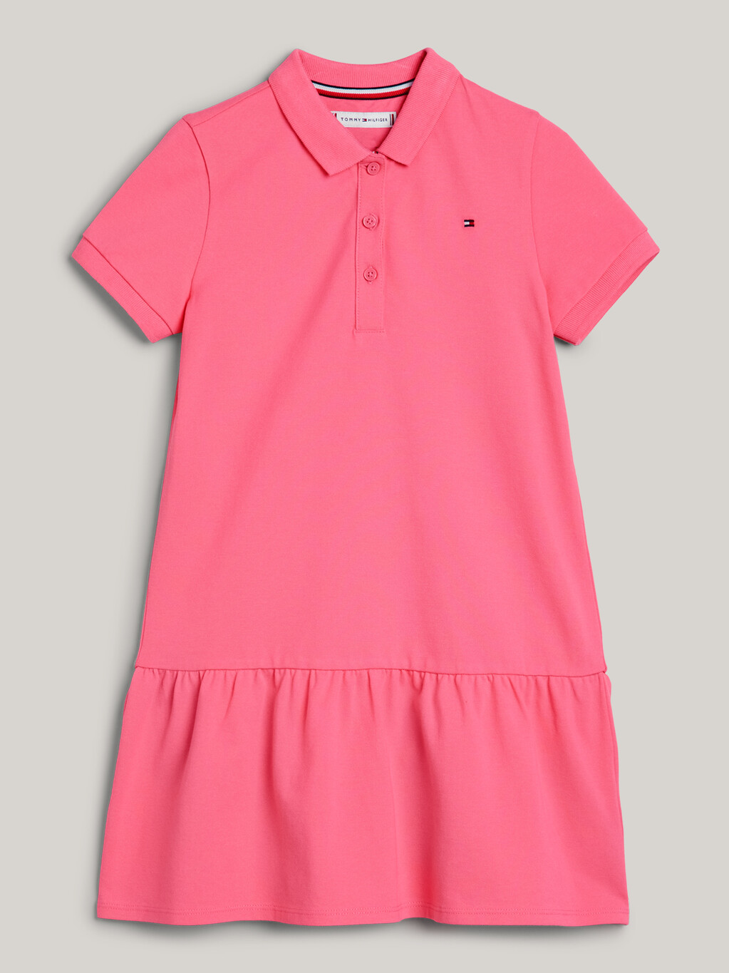 Essential Stripe Polo Dress, Glamour Pink, hi-res
