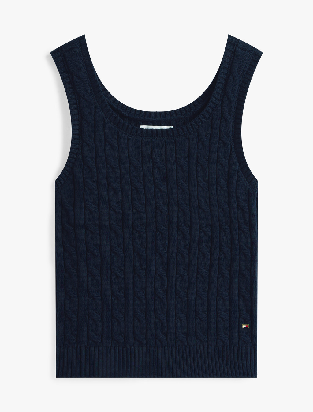 Cable Knit Sleeveless Sweater, Desert Sky, hi-res