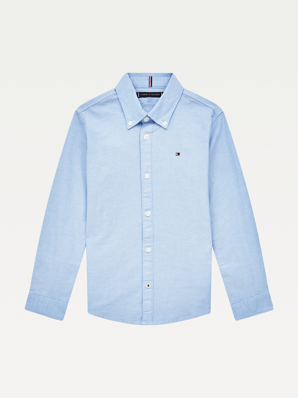 Stretch Oxford Cotton Shirt, Calm Blue, hi-res