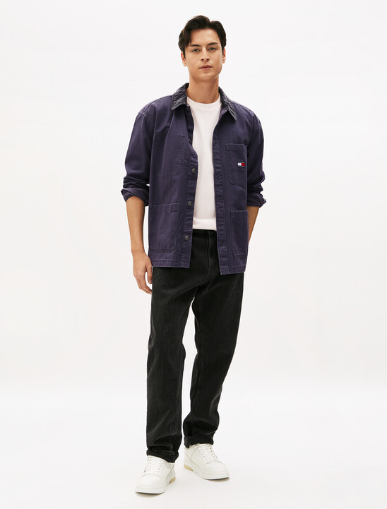Canvas Corduroy Overshirt, Washed Black Canvas Corduroy Overshirt
