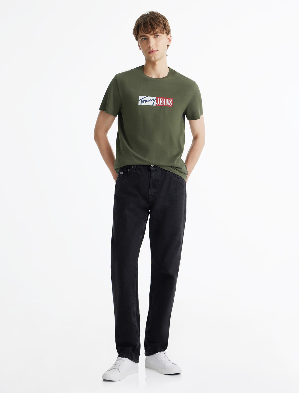 Signature Logo Slim T-Shirt, Fatigue Green, hi-res