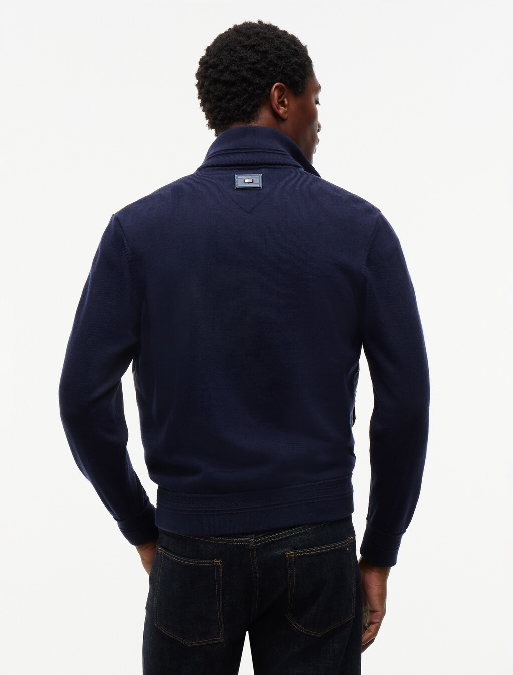 New York Label Wool Blend Jacket, Navy Blue, hi-res