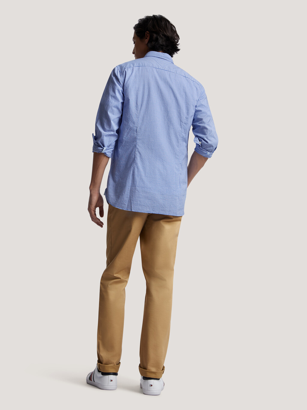 TH Flex Textured Gingham Check Slim Shirt, Ultra Blue / Optic White, hi-res