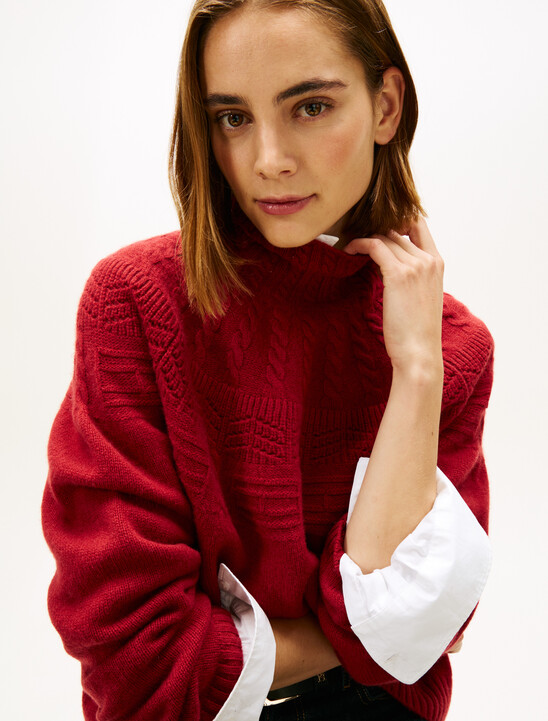 Fair Isle Mock Neck Relaxed Jumper