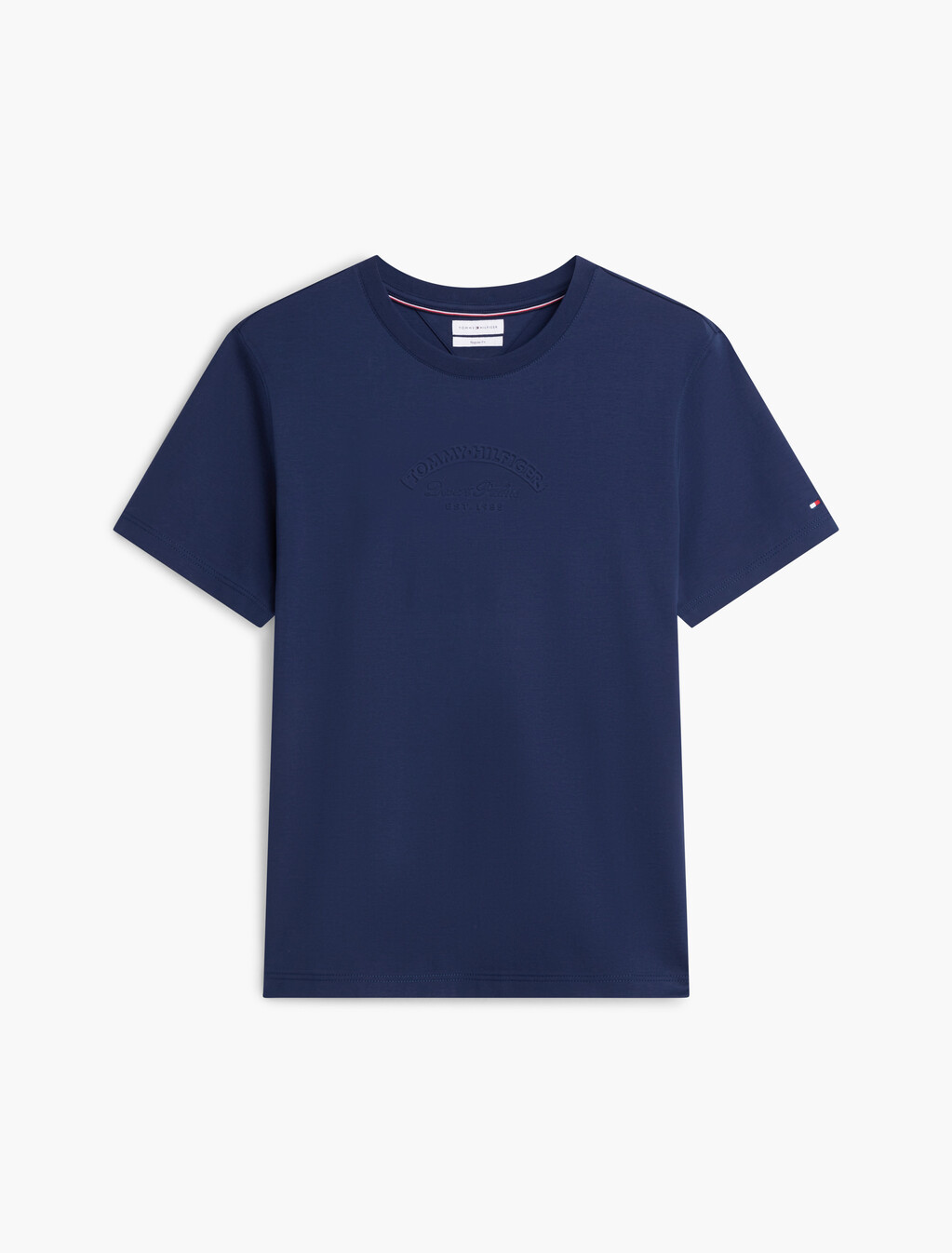 Embossed Logo Interlock T-Shirt, Carbon Navy, hi-res