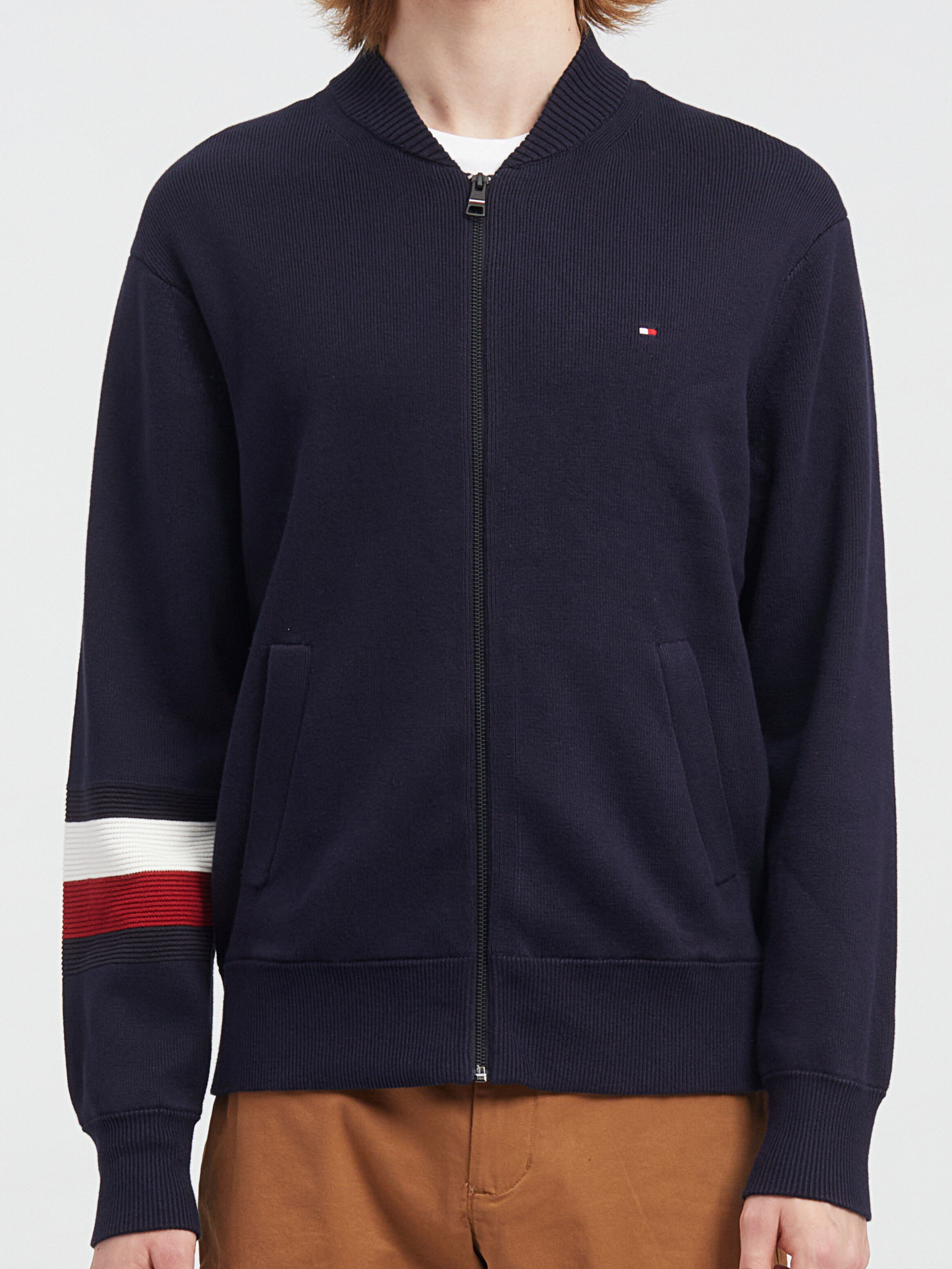 Tommy hilfiger striped jacket discount