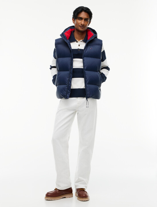 Down Hooded Zip-Thru Vest