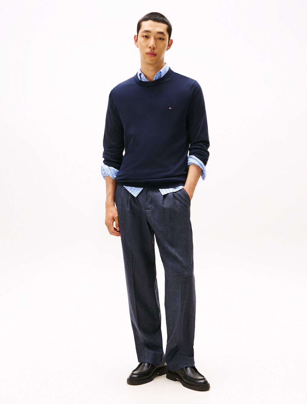 Cotton Silk Cashmere Sweater, Desert Sky, hi-res