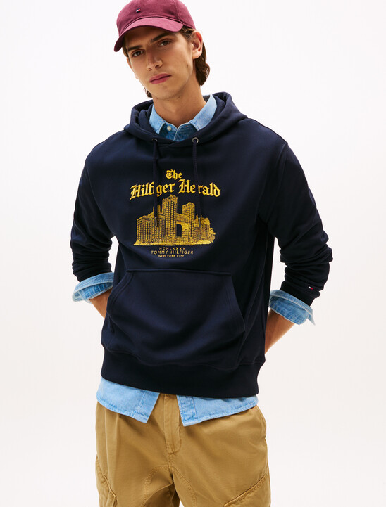 Logo Embroidery Relaxed Drawstring Hoody