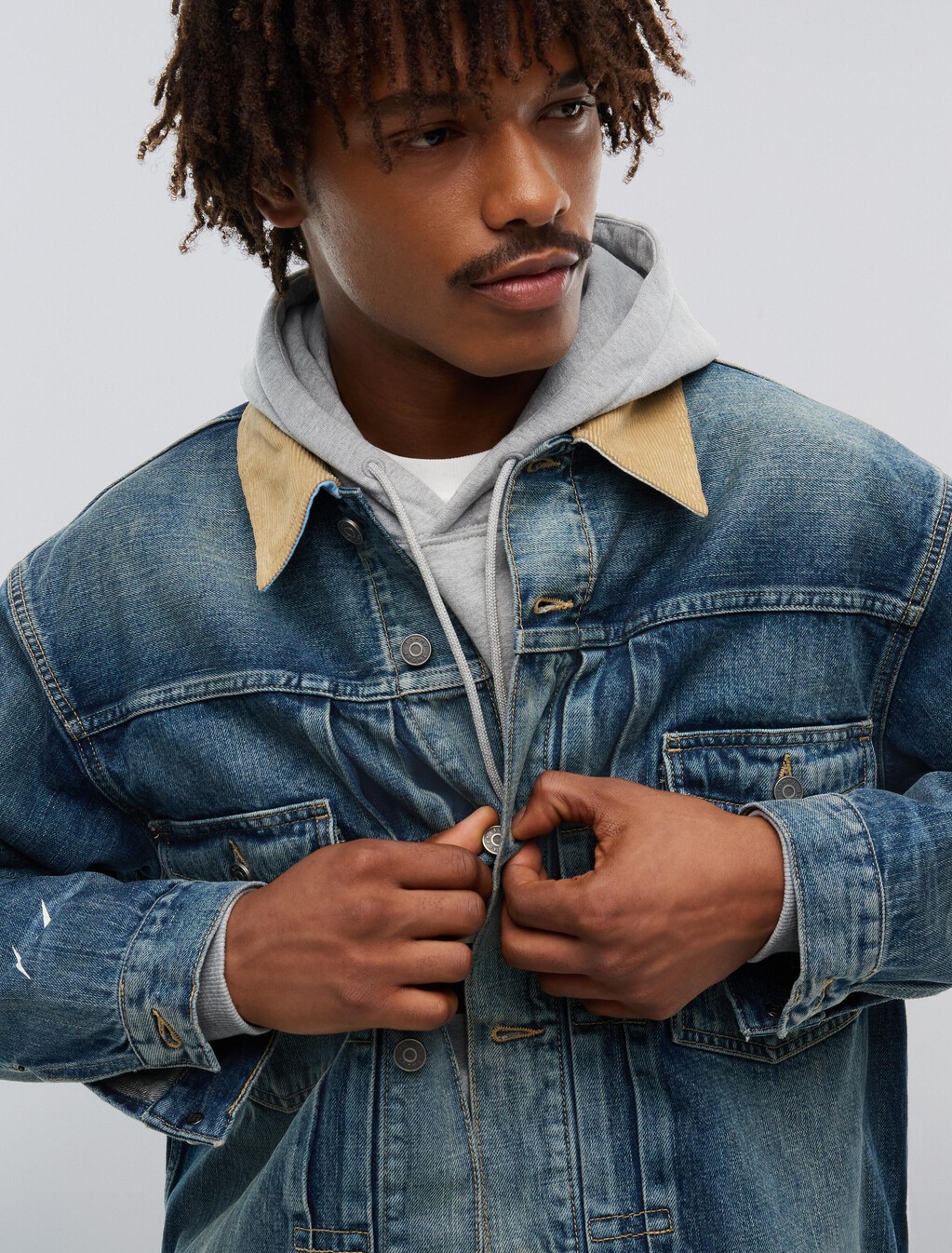 卡車款牛仔外套, Mid Wash Denim, hi-res