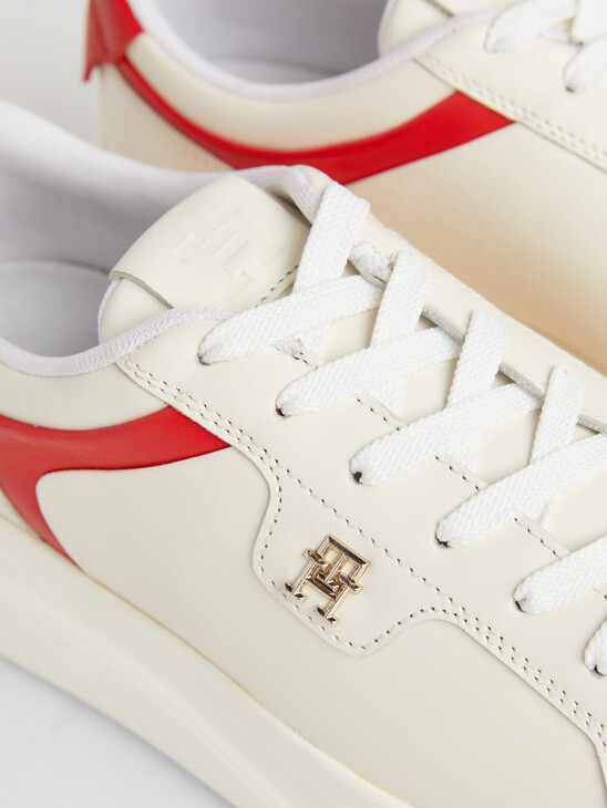 Leather TH Monogram Court Trainers