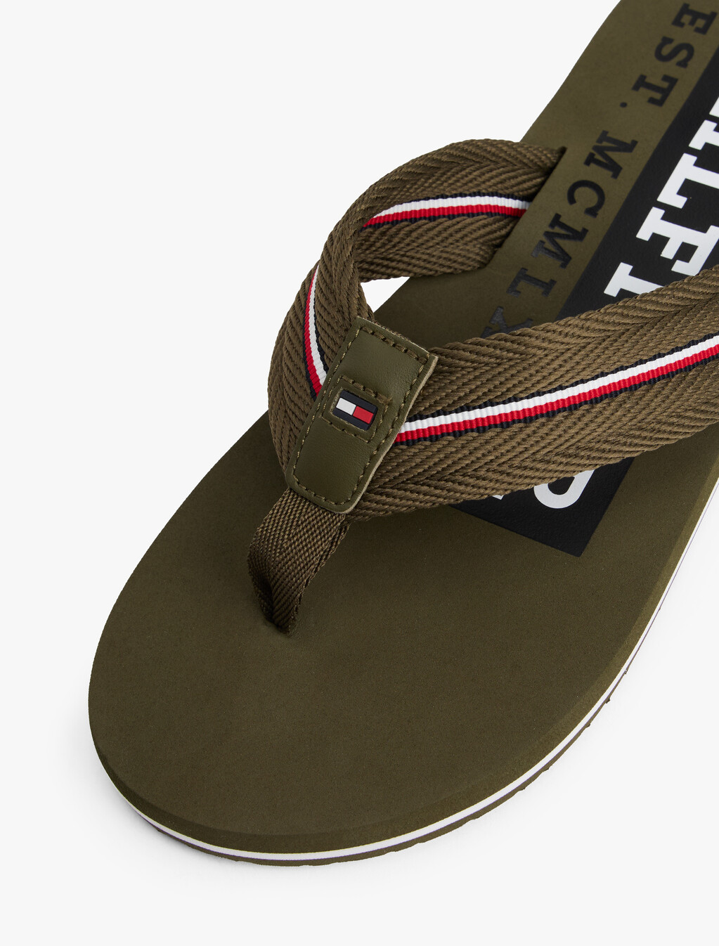 Signature Tape Webbing Flip-Flops, Army Green, hi-res