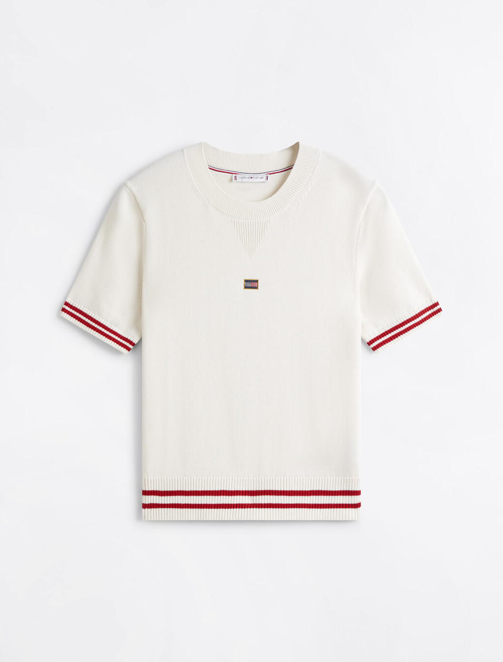 Crewneck Short Sleeve Sweater, Ivory Petal, hi-res