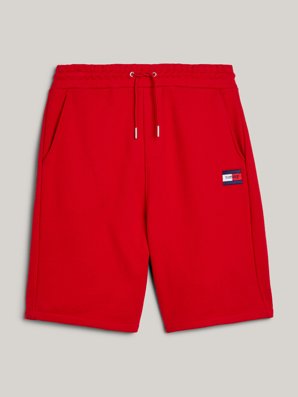 Essential 男女同款別Logo運動短褲, Medium Red, hi-res