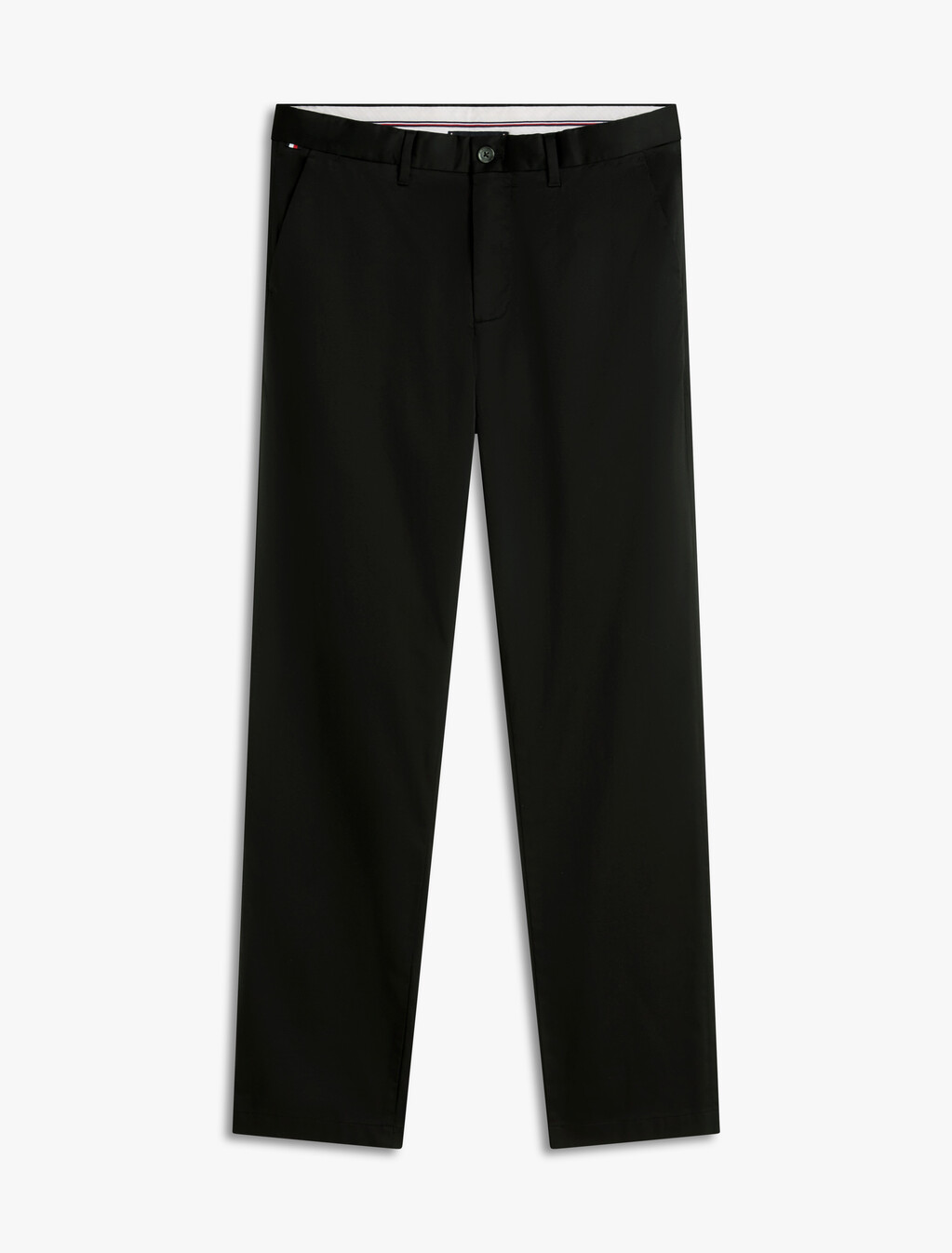 Low Rise Cotton Satin Denton Chino, Black, hi-res