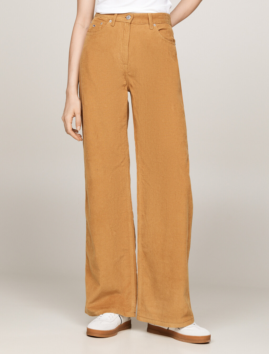 Fine Corduroy Wide Leg Trousers, Gentle Gold, hi-res