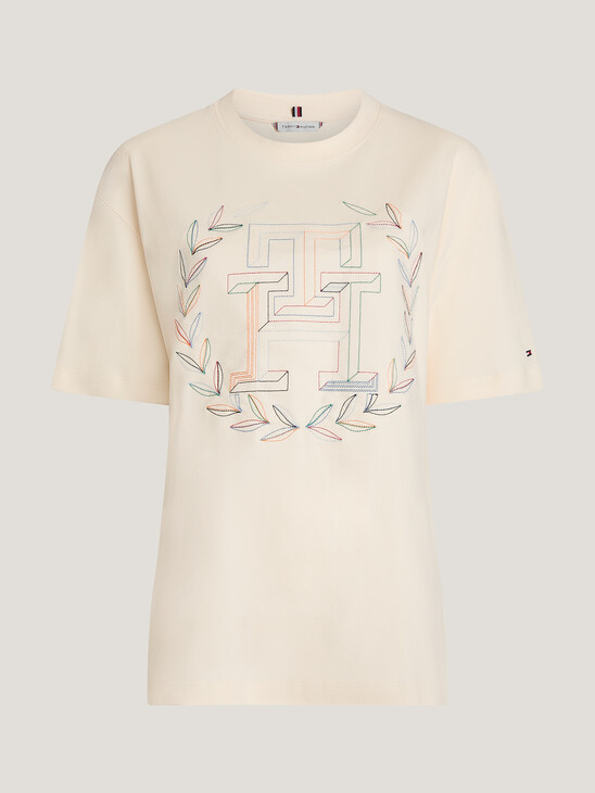Crest Monogram Embroidery T-Shirt