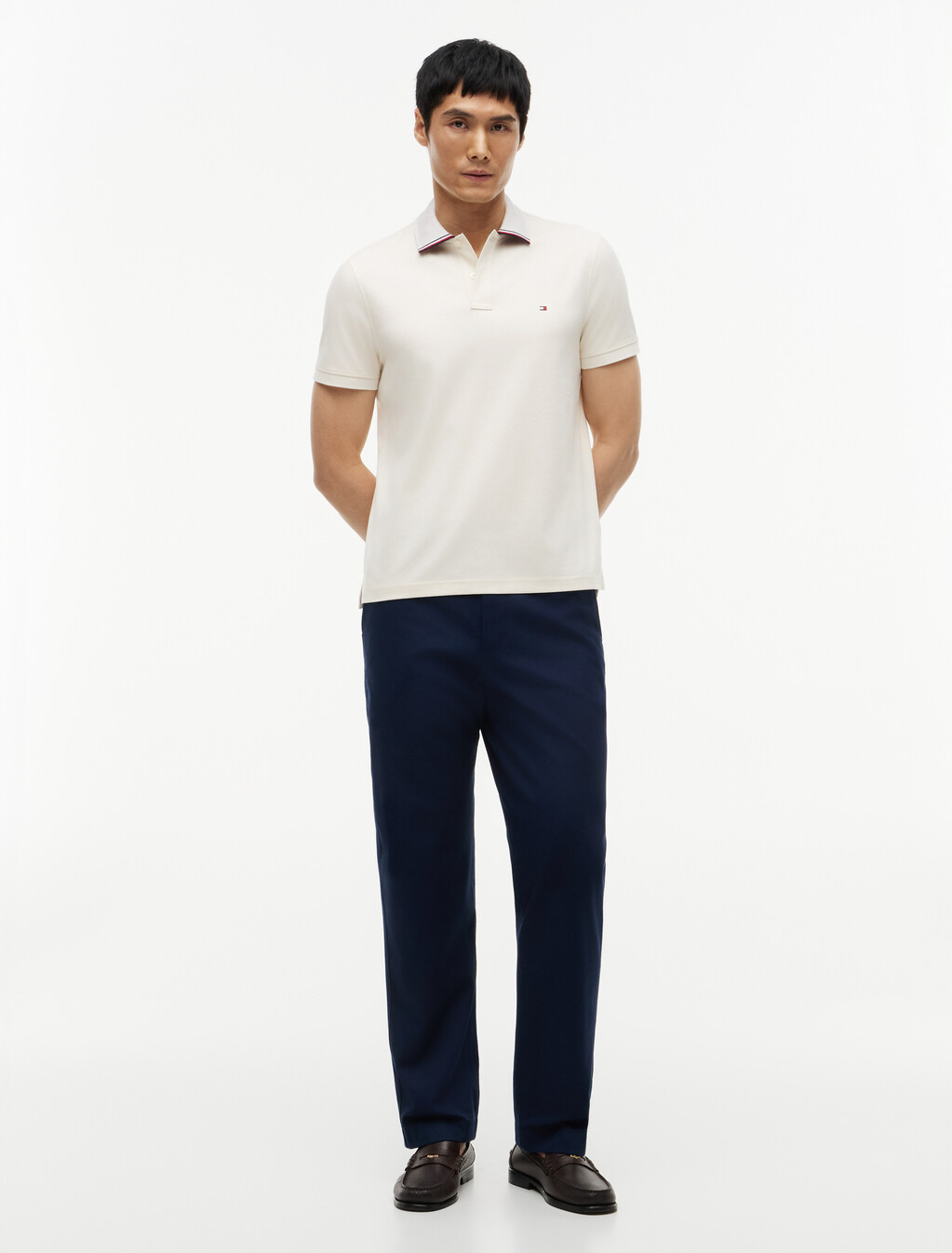 Performance Regular Fit Jaquard Polo Shirt, Ivory Petal, hi-res