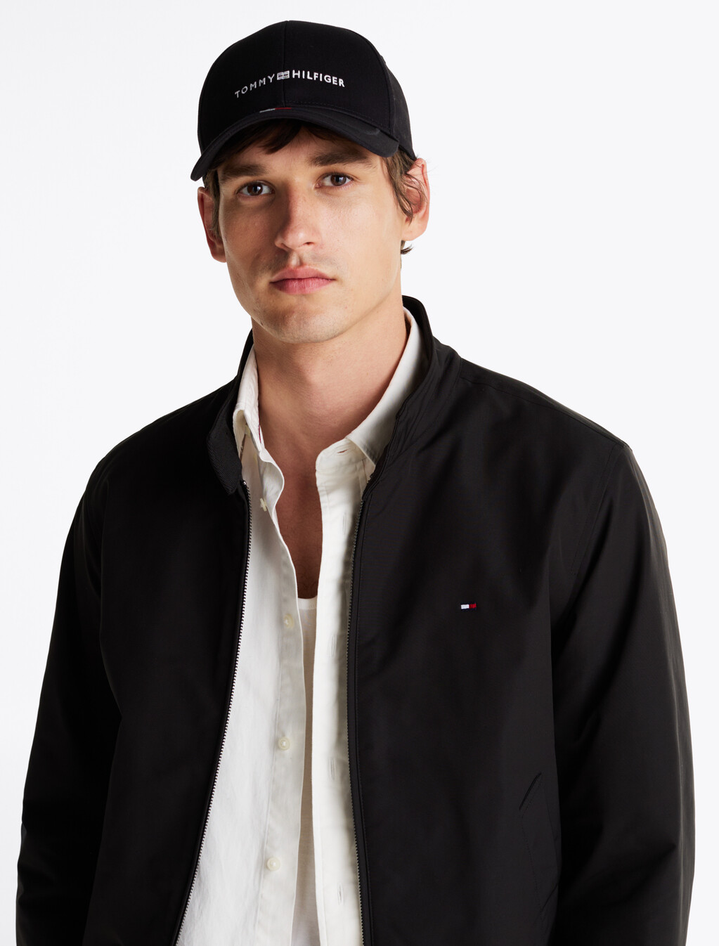 Six-Panel Logo Embroidery Baseball Cap, Black, hi-res