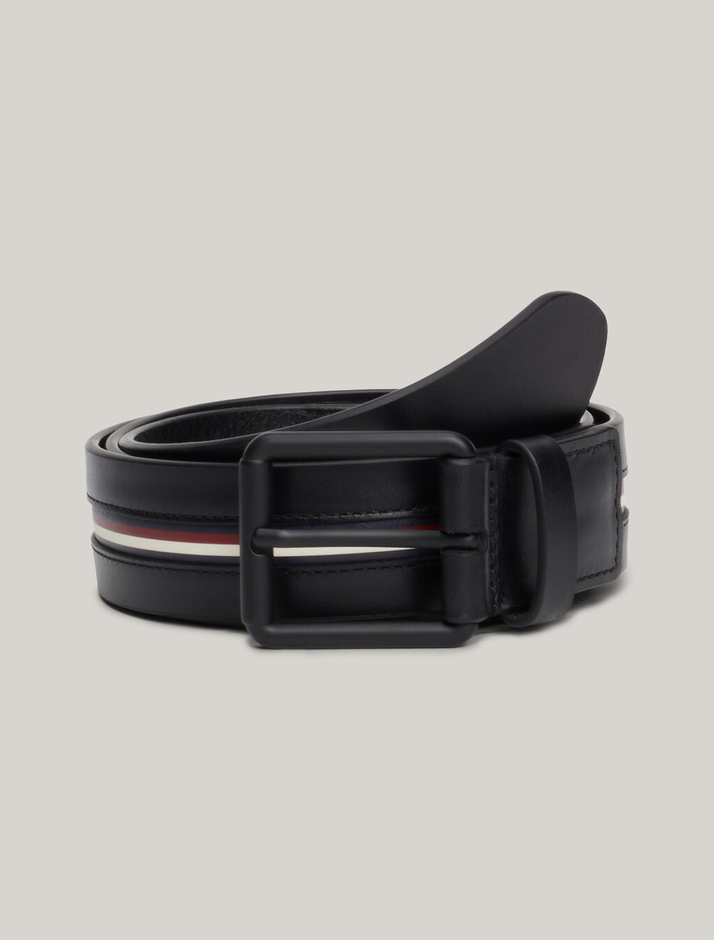 Corporate Casual Leather Belt, Black, hi-res