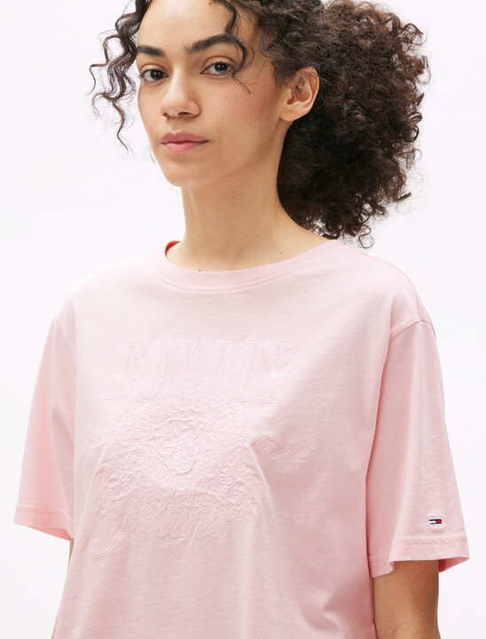 Tonal Crest Embroidery Relaxed T-Shirt