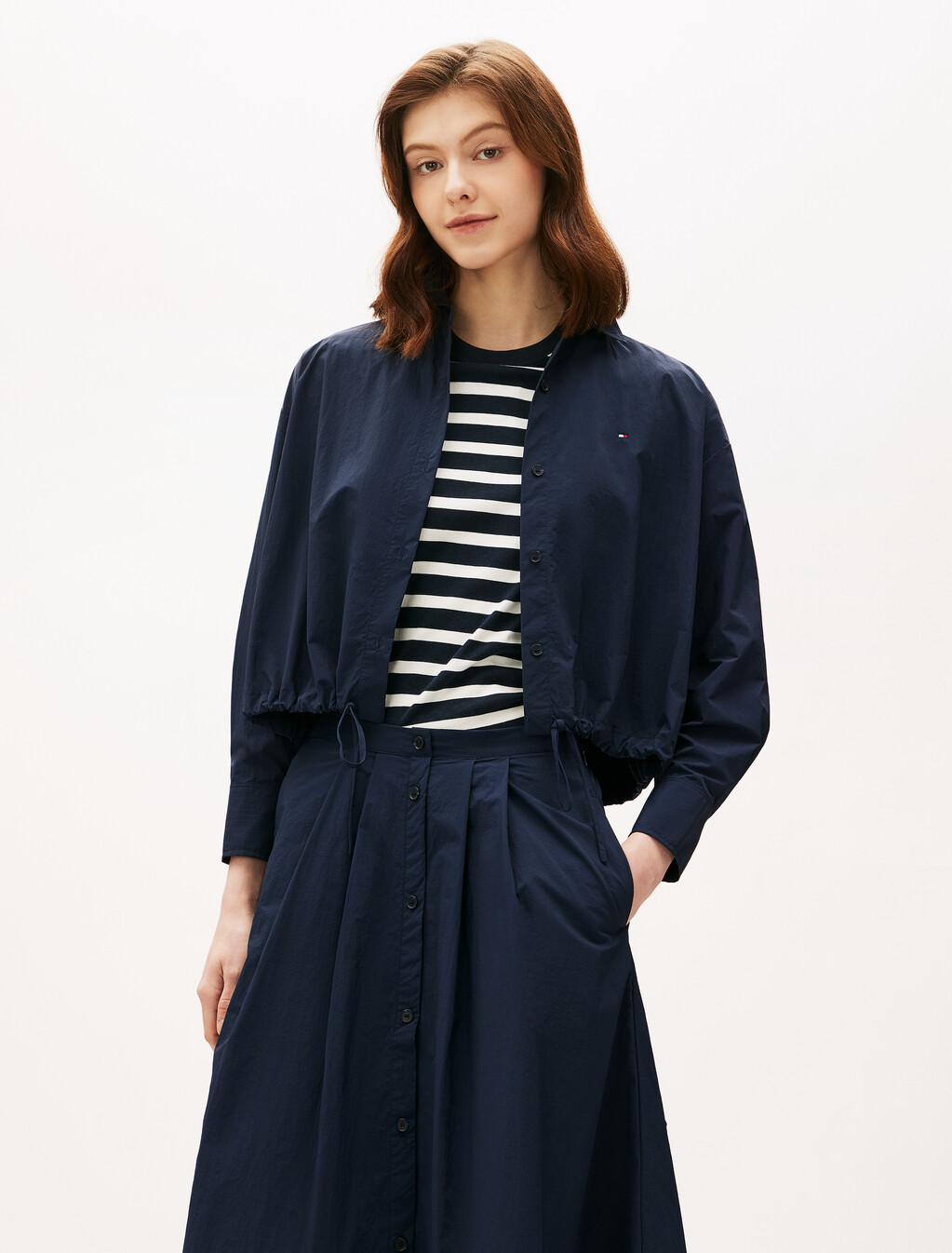 Nylon Blouson Shirt, Dark Night Navy, hi-res
