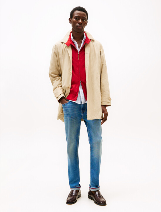 Whiskered Straight Leg Jeans