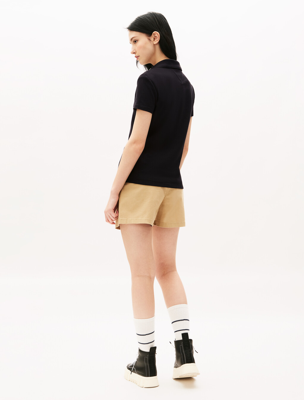 Essential 修身 Polo 衫, Black, hi-res