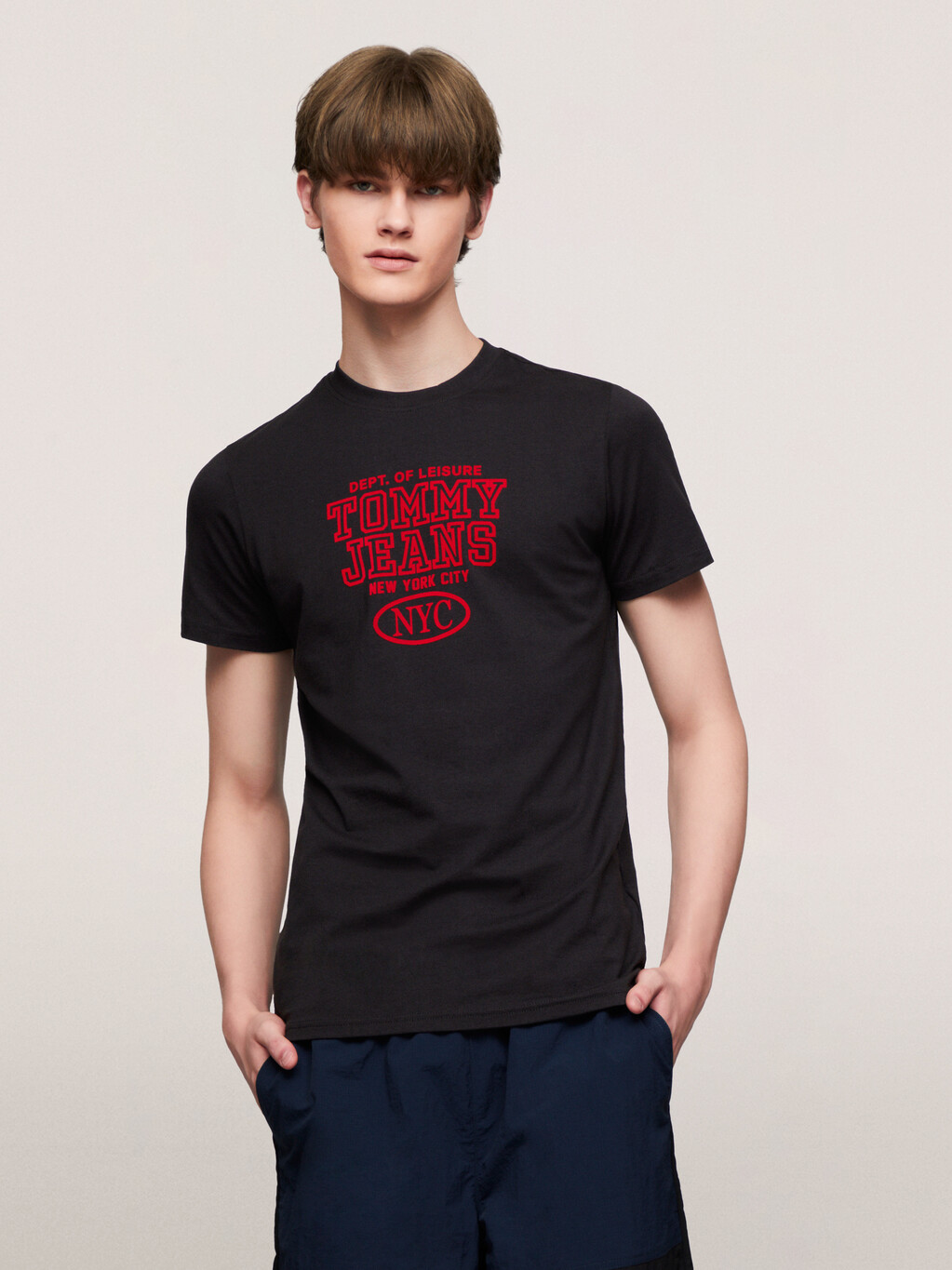 Tommy Flock Logo T-Shirt, Black, hi-res