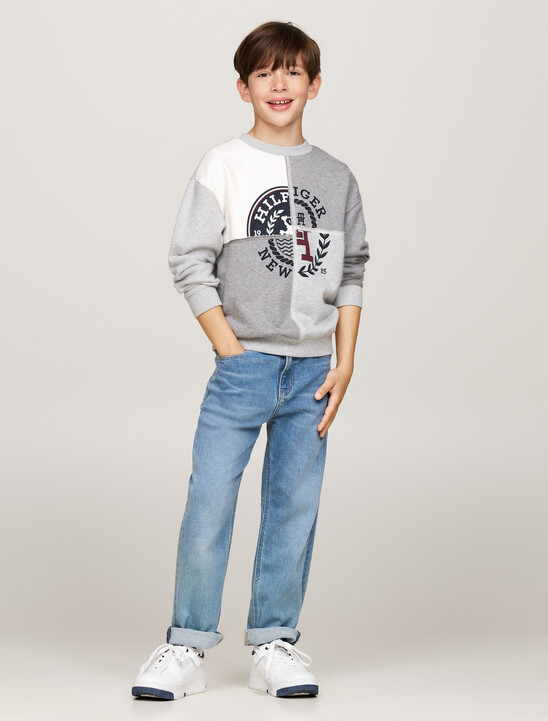 Boys Monotype Spliced Print Sweatshirt