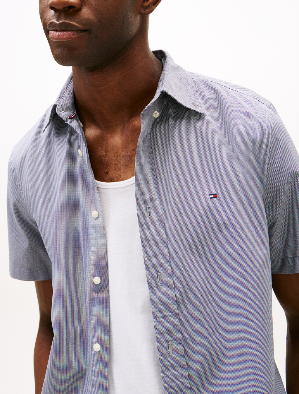 TH Flex Micro Houndstooth Poplin Shirt, Night Sky Allover, hi-res